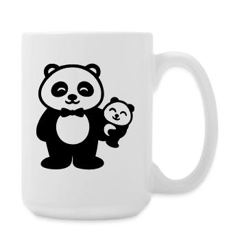 Panda Father Baby Gift Family - Large Mug 440 ml - white - Right