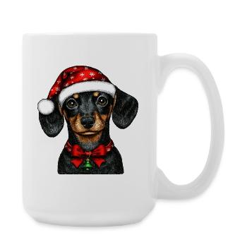 Christmas Dachshund - Large Mug 440 ml - white - Right