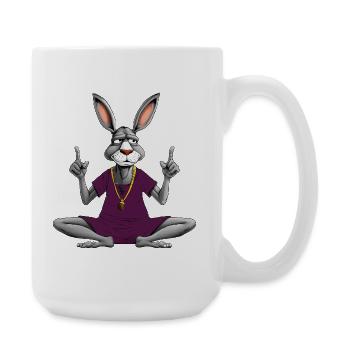 Yoga à l’âne / Âne Yogi - Grande tasse 440 ml - blanc - Droite