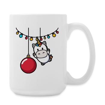 Unicorn Christmas Ornament Christmas - Large Mug 440 ml - white - Right