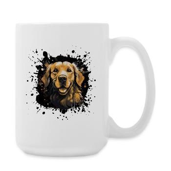 Golden Retriever Pop Art Face - Large Mug 440 ml - white - Right
