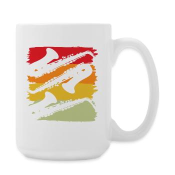Saxophone Saxophonist Musical Instrument - Large Mug 440 ml - white - Right