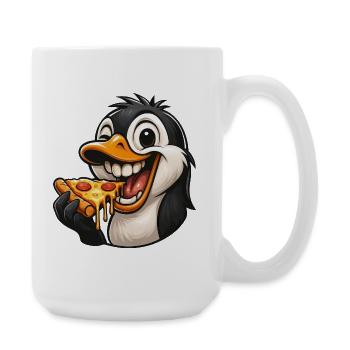 Cute Cartoon Penguin Pizza Pizza Lover Italy - Large Mug 440 ml - white - Right