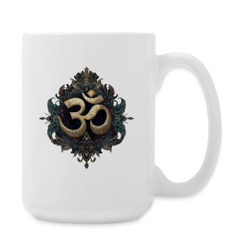 Symbole doré de l’Om avec ornement orné - Grande tasse 440 ml - blanc - Droite