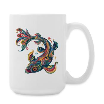 Motif de tourbillon en couleur - Grande tasse 440 ml - blanc - Droite