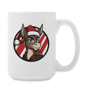 Motif de l’âne du Père Noël - Grande tasse 440 ml - blanc - Droite