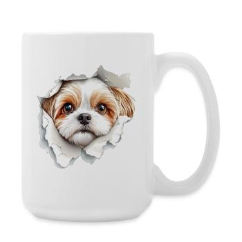 Shih Tzu - Große Tasse 440 ml - Weiß - Rechts