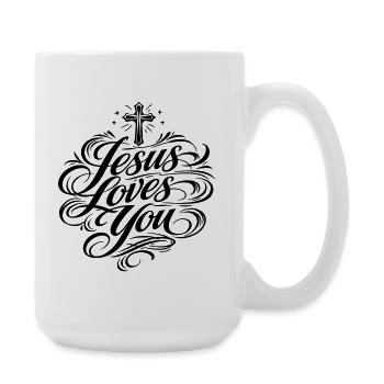 Jesus Loves You Proverb - Large Mug 440 ml - white - Right