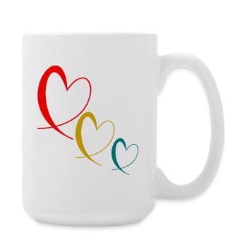 HEART. VALENTINE'S DAY. HEART. I LOVE YOU. I LOVE - Large Mug 440 ml - white - Right
