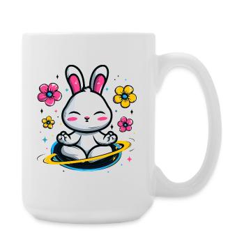 Moon Bunny in the Flower Circle - Large Mug 440 ml - white - Right