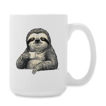 Entspanntes Faultier Kaffee Liebhaber – Lustiges K - Große Tasse 440 ml - Weiß - Rechts