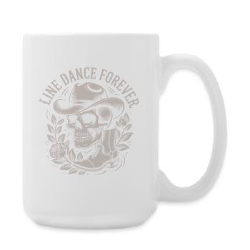 Schädel mit Cowboyhut Line Dance Forever - Große Tasse 440 ml - Weiß - Rechts