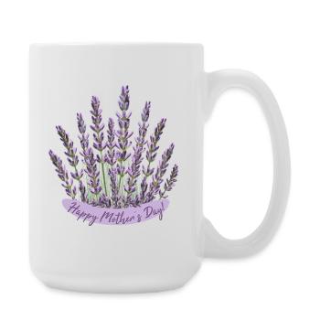 Lavender Heart Mother's Day Motif Best Mom - Large Mug 440 ml - white - Right