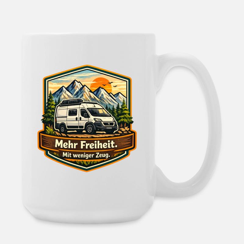 Camping-More Freedom-With Less Stuff-Camper - Large Mug 440 ml - white