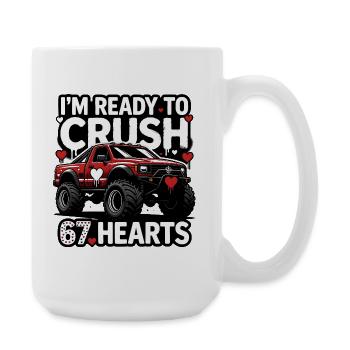 Crush Hearts MonsterTruck - Large Mug 440 ml - white - Right
