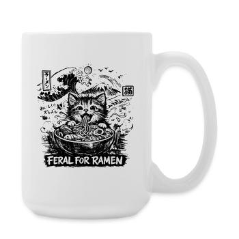 Ramen Noodles Cat Lover Retro Kawaii Cats - Large Mug 440 ml - white - Right