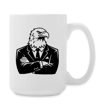 Adler im Anzug – Leadership Tier Design - Große Tasse 440 ml - Weiß - Rechts