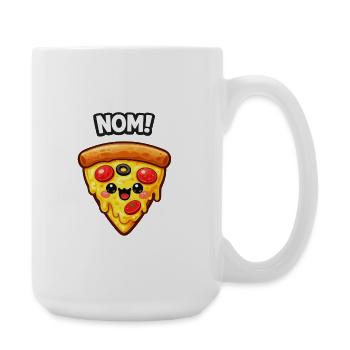 Kawaii Pizzastück Design - Große Tasse 440 ml - Weiß - Rechts