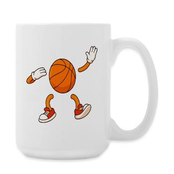 Funny Basketball Character Cartoon Design - Large Mug 440 ml - white - Right