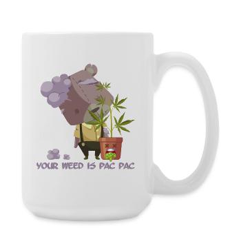 Your weed is pac pac - Große Tasse 440 ml - Weiß - Rechts