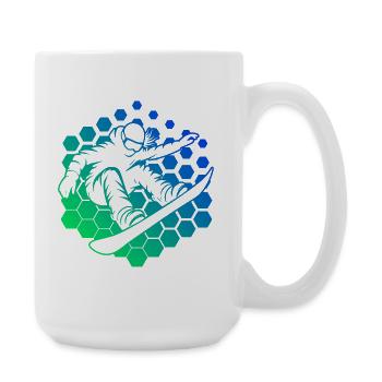 Idée simple de snowboard pour femmes - Grande tasse 440 ml - blanc - Droite