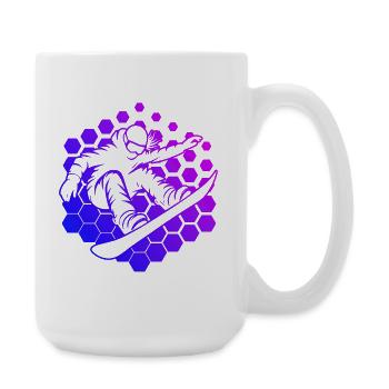 Motif de snowboard frais pour le snowboard féminin - Grande tasse 440 ml - blanc - Droite