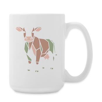 Vache géométrique Low Poly Modern - Grande tasse 440 ml - blanc - Droite
