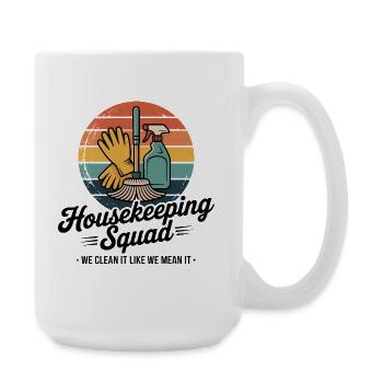 Lustiges Putzen Design - Große Tasse 440 ml - Weiß - Rechts