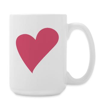 Liebe Herz Herzen - Große Tasse 440 ml - Weiß - Rechts