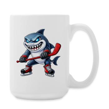 Süßer Eishockey Spieler Cartoon Aggressiv Kämpfer - Große Tasse 440 ml - Weiß - Rechts