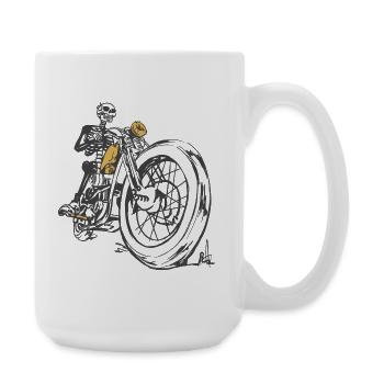 Skeleton_Moto_Spirit - Grande tasse 440 ml - blanc - Droite