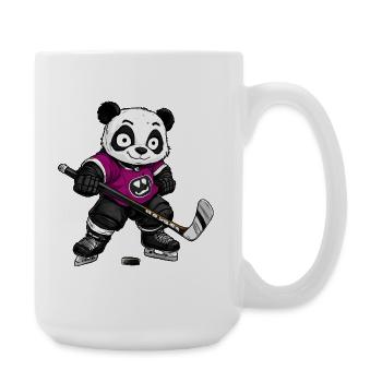 Eishockeyspieler Panda - Große Tasse 440 ml - Weiß - Rechts