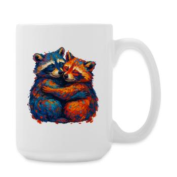 Câlin coloré de raton laveur - Grande tasse 440 ml - blanc - Droite