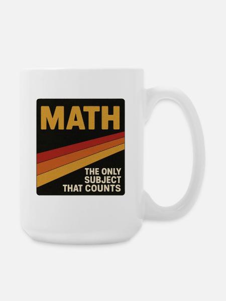 Vintage Math Counts Poster - Große Tasse 440 ml - Weiß