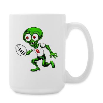 Rugby Player Alien - Large Mug 440 ml - white - Right
