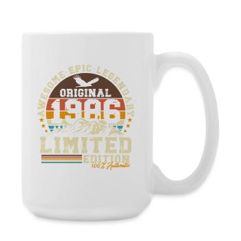 1986 Jahrgang 40. Geburtstag Retro Geschenk - Große Tasse 440 ml - Weiß - Rechts