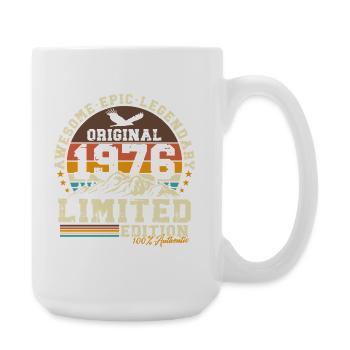 50. Geburtstag Geschenk 1976 Jahrgang Retro - Große Tasse 440 ml - Weiß - Rechts