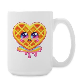 Kawaii Waffle Heart Colour Gloss - Large Mug 440 ml - white - Right