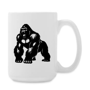 Silhouette Gorille dos argenté - Grande tasse 440 ml - blanc - Droite