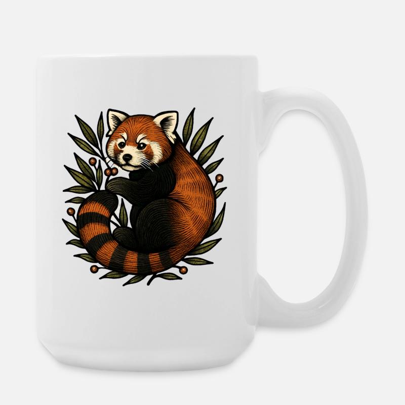 Red Panda in the Foliage - Large Mug 440 ml - white