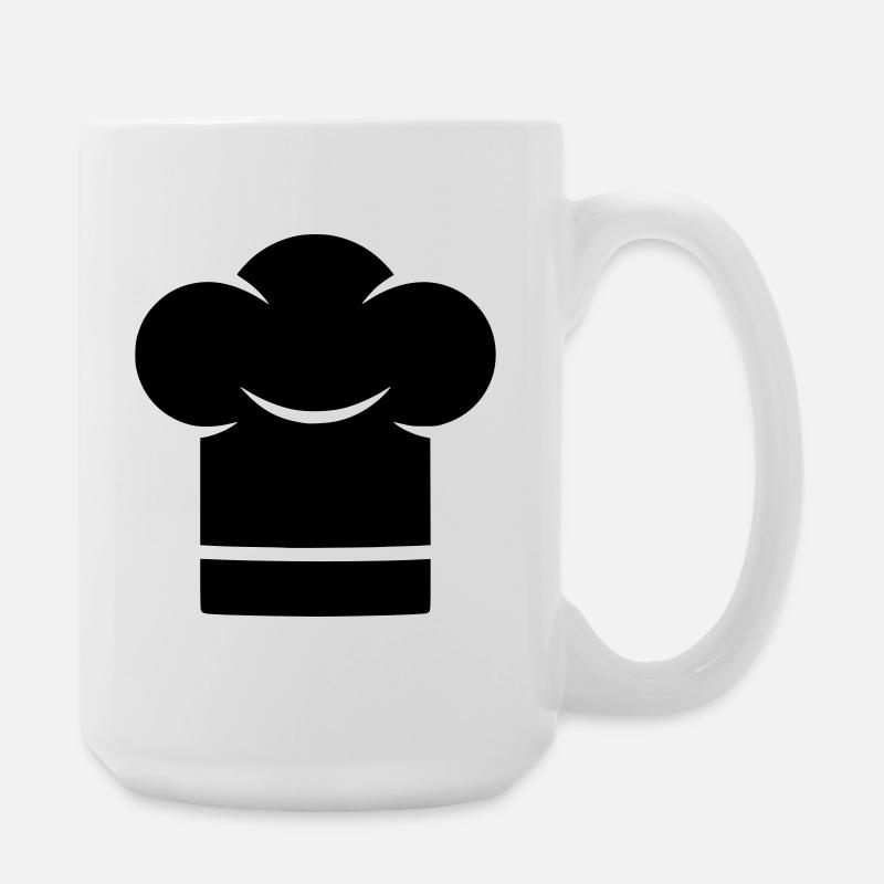Chapeau de chef Silhouette du chapeau de chef - Grande tasse 440 ml - blanc