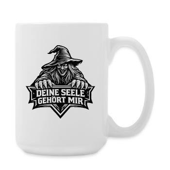 Hexen-Motiv mit Spruch "Deine Seele gehört mir" - Große Tasse 440 ml - Weiß - Rechts