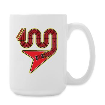 Rote Abstract Shape E-Gitarre - Große Tasse 440 ml - Weiß - Rechts