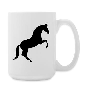 Horse Silhouettes Black Gift Rider - Large Mug 440 ml - white - Right