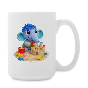 Leo Longnose on the Beach - Large Mug 440 ml - white - Right
