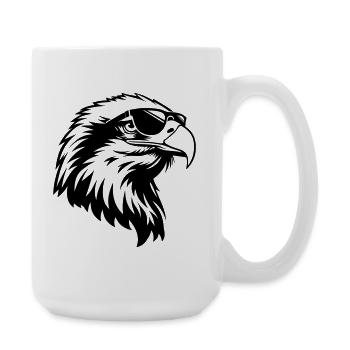 Un aigle cool avec des lunettes de soleil - Grande tasse 440 ml - blanc - Droite