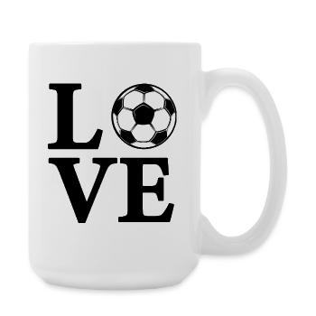 Ich liebe Fußball - Große Tasse 440 ml - Weiß - Rechts