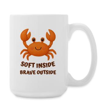Crab tender on the inside, the outside - Large Mug 440 ml - white - Right