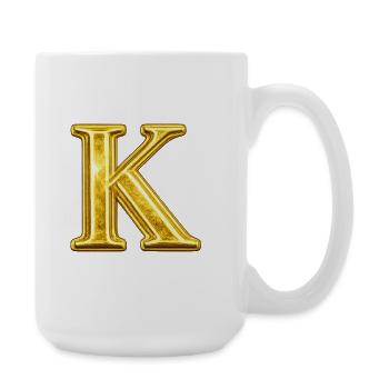 Monogramme d’or K - Grande tasse 440 ml - blanc - Droite