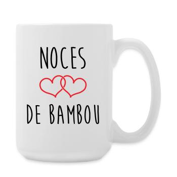 Bambushochzeit 79 Jahre Ehe - Große Tasse 440 ml - Weiß - Rechts
